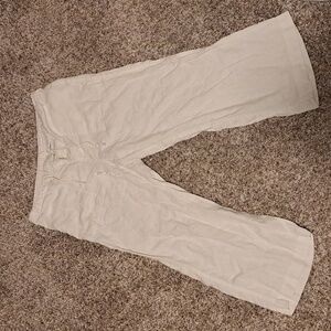 Lands' End linen cropped pants- GUC
